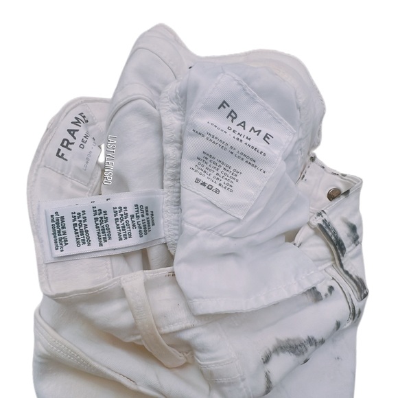 FRAME White Jeans Raw Tie Dye Flared Slit Size 23 - Picture 4 of 5